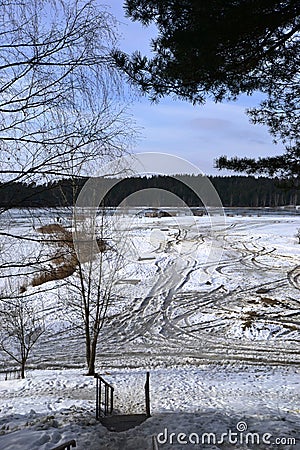 The beach in winter Stock Photo