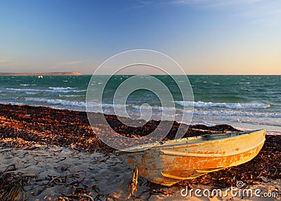 Beached Boat Stock Photo