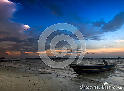 Beached Boat Stock Photo