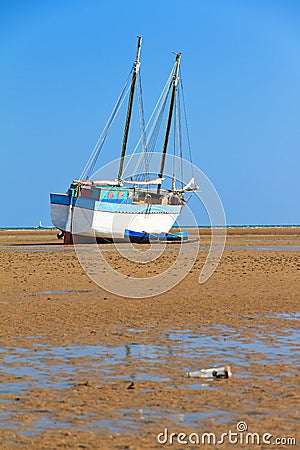 Beached sailing Stock Photo