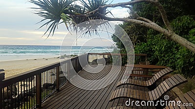 Beaches - comfort and great views at Coolangatta Beach Qld Australia Stock Photo