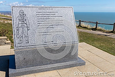 View of the Battle of Britain War Memorial at Beachy Head in East Sussex on September 6, Stock Photo