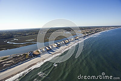 Beachfront homes. Stock Photo