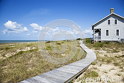 Beachfront house. Stock Photo