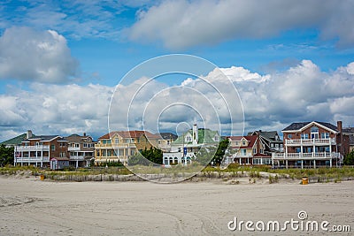Beachfront houses in Ventnor City, New Jersey Stock Photo