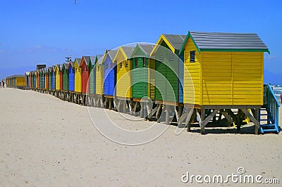 Beachfront Huts Stock Photo