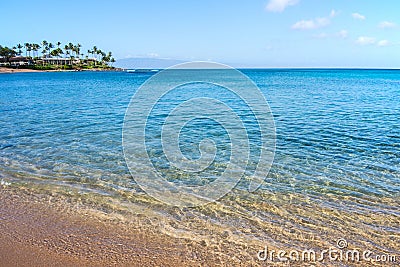 Beachfront at Napili Bay Lahaina Maui Hawaii Stock Photo