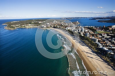 Beachfront property aerial. Stock Photo