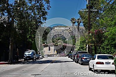 Beachwood Canyon on the Way to the Hollywood Sign Editorial Stock Photo