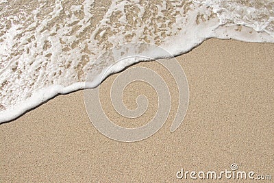 Beackground with a part of beach, sea and place for your text. Beach, sand and sea. Travel, seascape, summer, vacation concept. Stock Photo