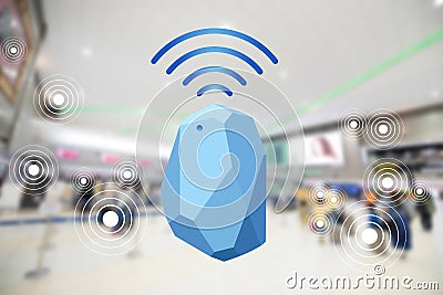 Beacon device home and office radar. Use for all situations. wit Stock Photo