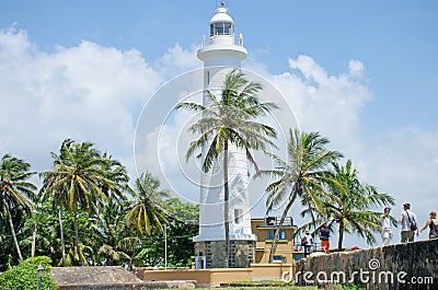 The beacon of a fort of Galle in Sri Lanka a country place of interest Editorial Stock Photo