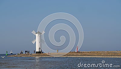 Beacon in Swinoujscie Stock Photo