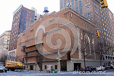 Beacon Theatre, rear, stage-side, facade at the Amsterdam Avenue, New York, NY Editorial Stock Photo