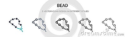 Bead icon in filled, thin line, outline and stroke style. Vector illustration of two colored and black bead vector icons designs Vector Illustration