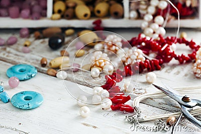 Bead making accessories Stock Photo