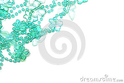 Bead String Chain Decoration Accessories Ornament Border on white background Stock Photo