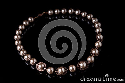 Beaded Pearl Necklace Stock Photo