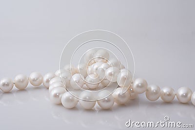 Beaded Pearl Necklace Stock Photo