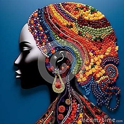 A Beaded Silhouette: Unlocking Your Creative Potential Stock Photo