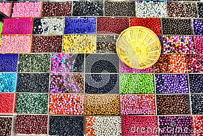 Beads in Boxes Stock Photo