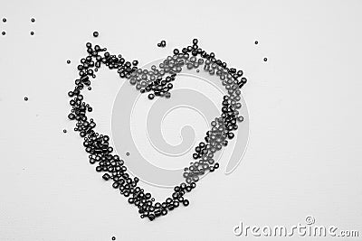 Beads collection in a form of a heart Stock Photo