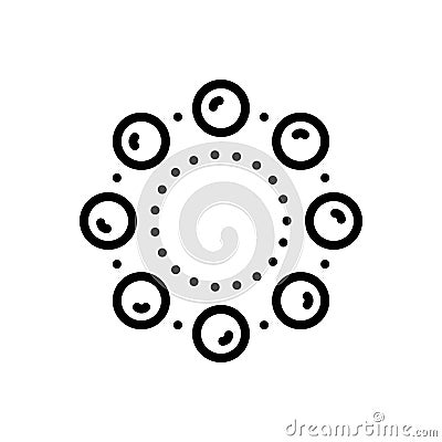 Black line icon for Beads, necklace and accessory Vector Illustration