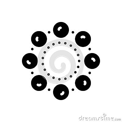 Black solid icon for Beads, necklace and accessory Stock Photo