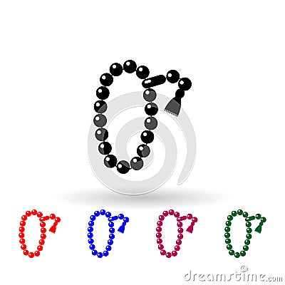 Beads, tasbih, rosary multi color icon. Simple thin line, outline of ramadan icons for ui and ux, website or mobile Stock Photo