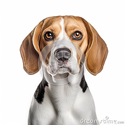 Beagle Face Isolated On White Background Stock Photo