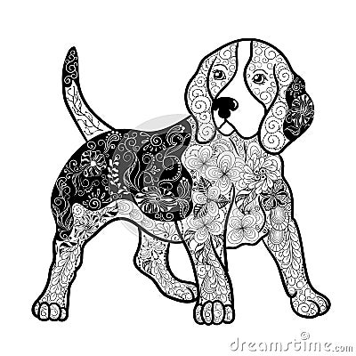 Beagle dog doodle Vector Illustration