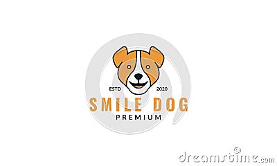 Beagle dog face head smile cute logo design modern Vector Illustration