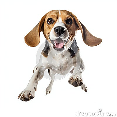 Beagle dog in runing pose Cartoon Illustration