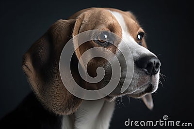 Beagle's cute straight face Stock Photo