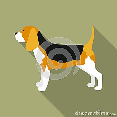 Beagle vector icon in flat style for web Vector Illustration