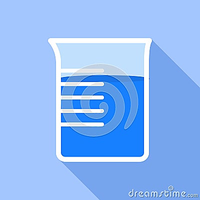 Beaker icon, flat style Vector Illustration