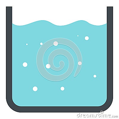 Beaker with pure blue water icon isolated Vector Illustration