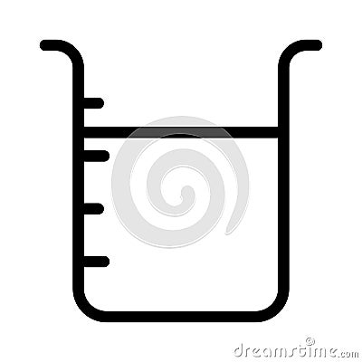 Beaker stick vector thin line icon Vector Illustration