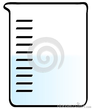 Beaker with water Vector Illustration