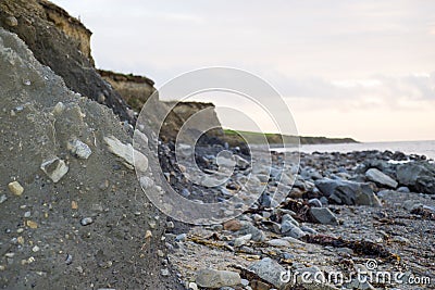 Beal beach cliffs after a storm Stock Photo