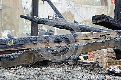 Beam fire damage Stock Photo