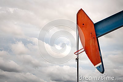 Beam pump or Donkey pump, oil and gas industry. Stock Photo