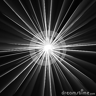 Beams of Light Rays on Black Stock Photo