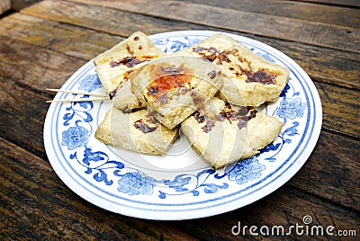 Bean curd with odor Stock Photo