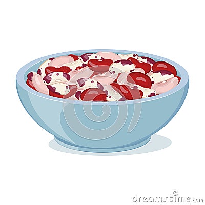 Bean grains. Multi-colored legume in ceramic bowl. Protein vegan food Stock Photo
