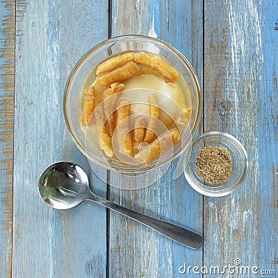 Bean junket / soft bean curd with sweet warm ginger syrup Stock Photo
