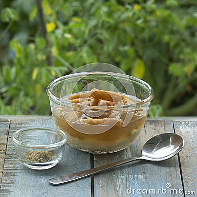 Bean junket / soft bean curd with sweet warm ginger syrup Stock Photo
