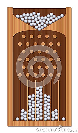 Bean Machine Galton Board Wooden Texture Vector Illustration