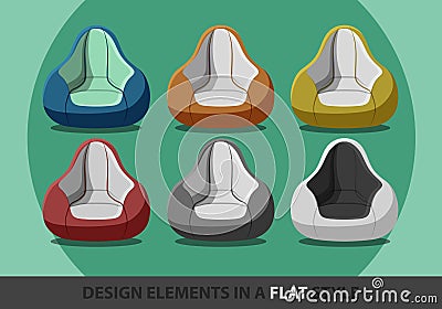 Beanbag in a flat style Vector Illustration