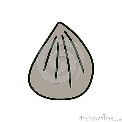 Beanbag puff doodle icon in cartoon style grey brown Stock Photo